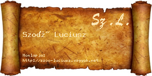 Szoó Luciusz névjegykártya